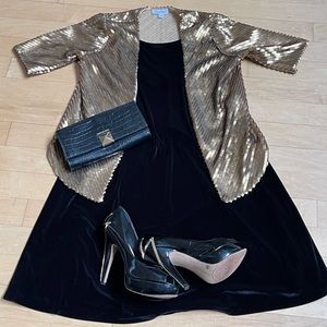 The Limited - Black Velour Swing Dress - Size M